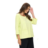 Soft Knit Pocket Top in Key Lime - C2003-KL - Size M