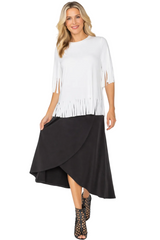 Fringe Detail Soft Knit Top - C1040T