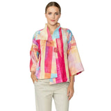 Artful Abstract Print One-Button Jacket - C1095J-PNK