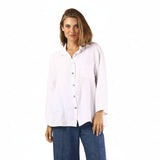 Relaxed Linen Button Front Shirt - 46833