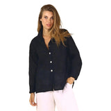 Floral Burnout Cotton Shirt in Black - 46951