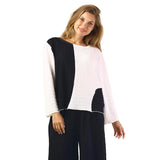 Modern Colorblock Top in Black & White - 46973