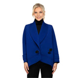 Techno Stretch Knit Shawl Collar Jacket in Blue - 7541J-BLU
