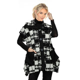 Modern Black & White Check Tunic Vest - 7562V