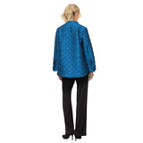 Striking Textured Asymmetric Jacket in Blue - 7567J-BlU