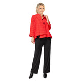 Textured Asymmetric Jacket in Red - 6288J-RD
