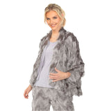 Tiered Chevron Fringe Jacket W/ Tank in Grey - 6966J