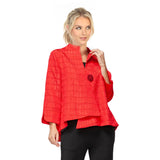 Textured Asymmetric Jacket in Red - 6288J-RD