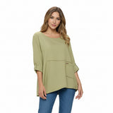 Textured Cotton Tunic in Olive - CD213-OLV