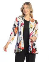 "Estella" Crepe Mesh Drape Cardigan - CM3-2073 - Size S