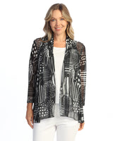 Crepe Mesh Drape Cardigan - CM3