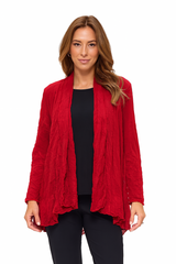 Crinkle Mesh Cardigan in Red - ME311-RD - Size XL Only!