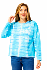 Sky Blue Tie-Dye Cotton Top - 30801