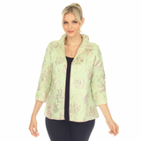Metallic Leaf Jacquard Jacket - 4672J-GN