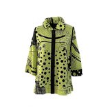 Moonlight Polka-Dot & Swirl Print Shirt in Lime - 3842-LM