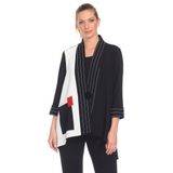 Textured Colorblock High-Low Jacket - 2894AB