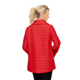 Textured Hi-Low Jacket in Red - 7525J-RD