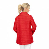 Textured One Button High-Low Jacket in Red - 7525J-RD