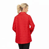 Textured Jacquard One-Button Jacket in Red - 7525J-RD