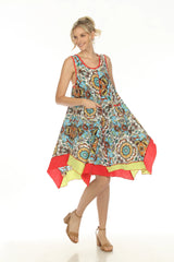 Floral Handkerchief Hem Dress - D3849