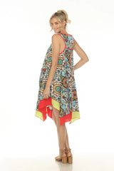 Floral Handkerchief Hem Dress - D3849