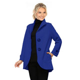 Techno Knit Sculpted Button Jacket in Royal Blue - 7509J-BLU