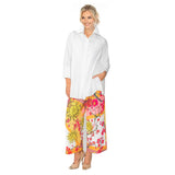 High-Low Cotton Blouse in White - 3758B-WT