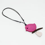 Fuchsia Robin On A Branch Necklace