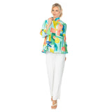 Springtime Abstract-Art-Print Jacket in Blue/Multi - 6855J-BLU