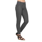 Denim Knit Stretch Ankle Pant w/Back Pockets - FC105