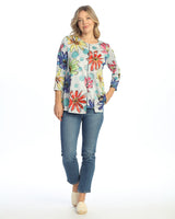 “Arabella” Fine Knit Contrast Seam Step Hem Top - FQ2-2077