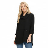 Lightweight Waffle Tunic in Black - FW124-BLK