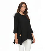 Oversized Waffle Tunic in Black - FW135-BLK