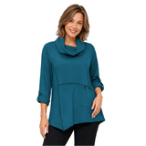 Soft Cotton Knit Cowl-Neck Tunic - HC201