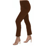 "Sasha" Pull-On Straight Leg Pant in Chocolate Denim - SASHA-CHOC