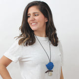 Blue Robin On A Branch Adjustable Necklace