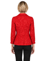Tonal Jacquard One-Button Jacket in Red - WJ6021-RD
