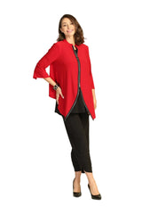 by JJ Stretch Jersey Zip Jacket in Red - IT-114