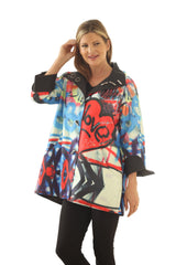 Oopéra by Lindi Love-Graffiti Print Reversible Raincoat - J2439RW-3