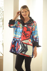 Oopéra by Lindi Love-Graffiti Print Reversible Raincoat - J2439RW-3