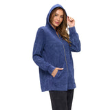 Mineral Wash Zip Hoodie in Navy - JT405-NVY