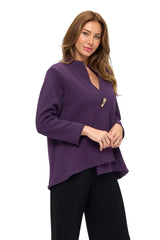 Asymmetric Stretch-Knit Jacket in Purple - JT409-PPL