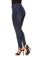 Paris "Jane" Skinny Leg Jeans w/ Back Pockets in True Blue Denim- JANE-TBD