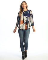 "Provence" Cotton Modal Round Neck Top - KM1-1494