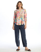 "Meadows" Cotton Modal Round Neck Top -KM1-2085