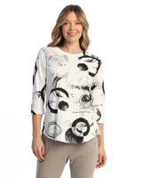 "Olivia" Cotton Modal Round Neck Top - KM1-2110