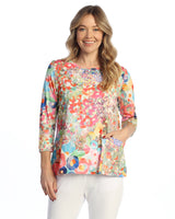 "Meadows" Cotton Modal Relaxed Top W/ Side Pocket- KM4-2085 - Limited Sizes!