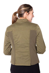 Fitted Zip-Front Jacket in Olive - 42641-OLV