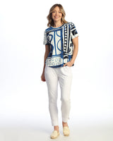 "Dottie" Cotton Spandex Round Neck Short Sleeve Top - KS2-2066