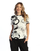 "Olivia" Cotton Spandex Round Neck Short Sleeve Top - KS2-2110